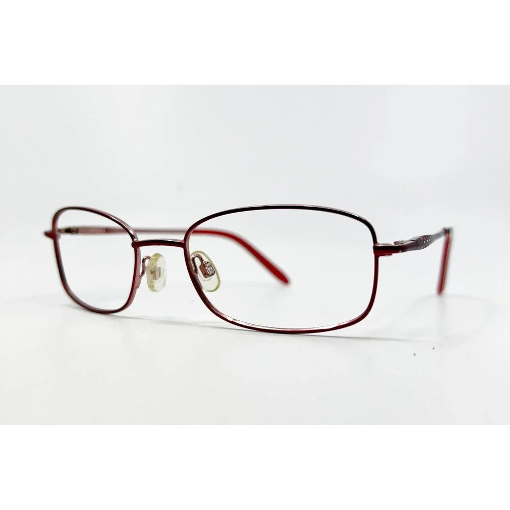 Genevieve Eyeglasses Women Burgundy Pink Holly Rectangular Frames 54-19-140